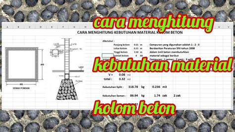 Cara Menghitung Kebutuhan Material Kolom Beton YouTube