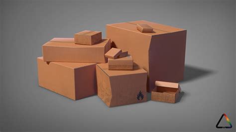 3D asset realtime Cardboard Box Pack | CGTrader