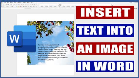 How To Insert Text In An Image In Word Microsoft Word Tutorials Youtube