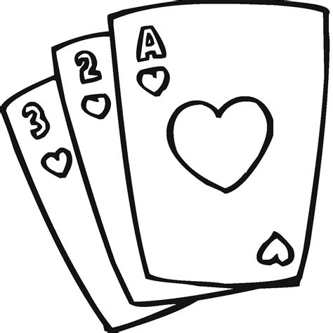 Playing Cards Coloring Pages Clipart Best