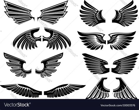 Tribal Angel Wings For Heraldry Or Tattoo Design Vector Image