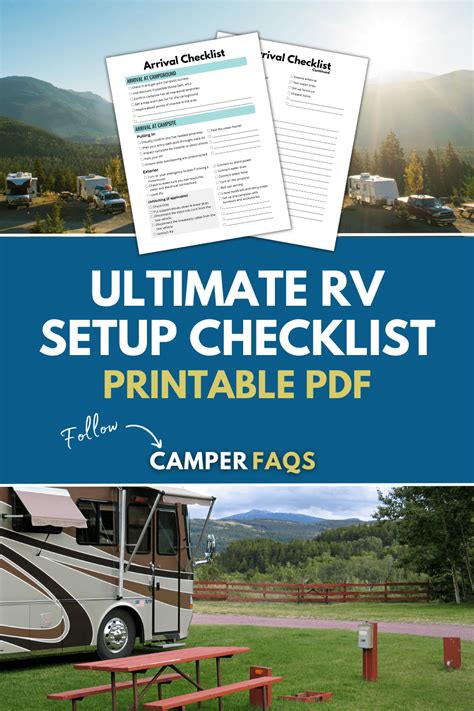 Ultimate Rv Setup Checklist Printable Pdf Artofit