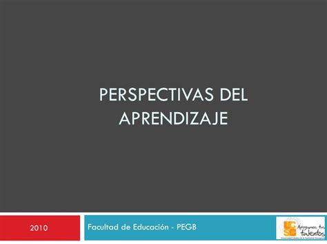 Ppt Perspectivas Del Aprendizaje Powerpoint Presentation Free