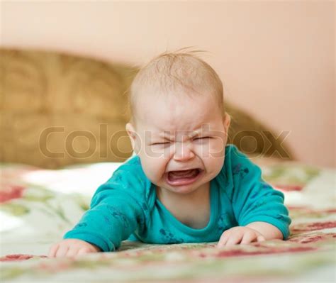 Beautiful Cute Crying Baby Stock Photo Colourbox