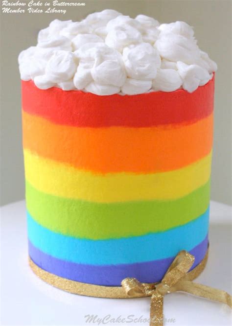 Rainbow Cake In Buttercream~ Video My Cake School