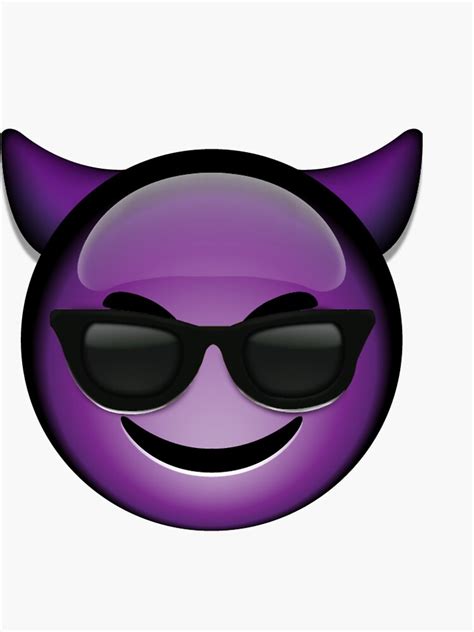 Devil Emoji With Sunglasses Sticker For Sale By Jemocha Redbubble