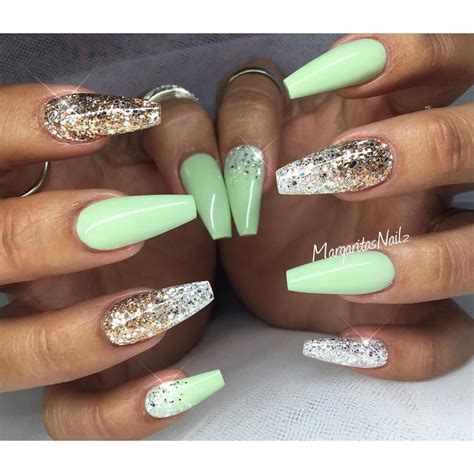 Ombre Coffin Nails Green Ssavdesign