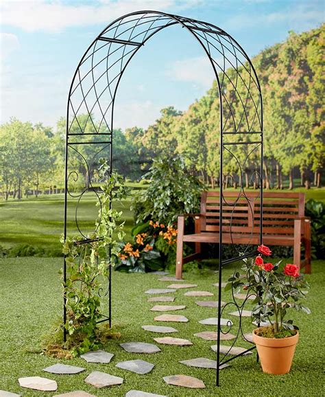 Make a white garden arch that brims with flowers from the garden. 6-Ft. Metal Garden Arch | Garden arch, Garden, Red roses ...
