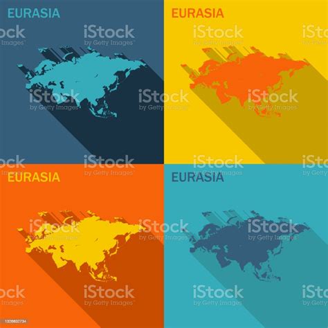 Flat Map Available In Four Colors Stock Illustration Download Image