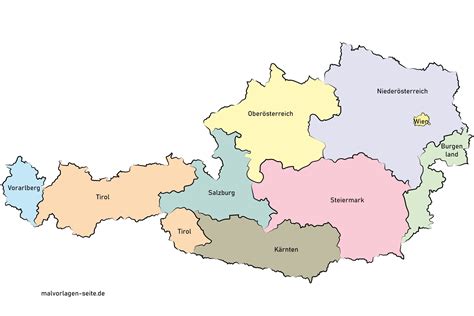 Österreich ist ein landumschlossenes land in zentraleuropa und grenzt an deutschland, ungarn, slowakei, slowenien, italien, die schweiz. Österreich Landkarten | Landkarte - Kostenlose Ausmalbilder