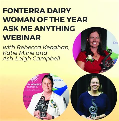 Fonterra Dairy Woman Of The Year Ask Me Anything Webinar Katie