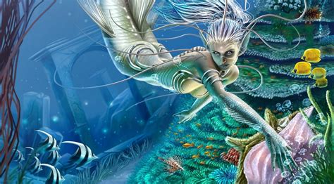 Download Mermaid Underwater World Fish Fantasy Wallpaper By Carolg2
