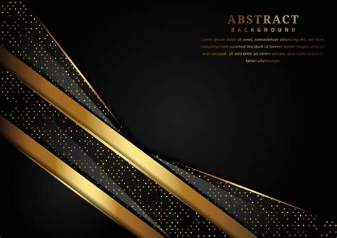 Abstract Luxury Overlapping Gold And Black Glittering Layers Background