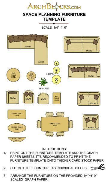 printable furniture templates 1 4 inch scale   Free Graph  