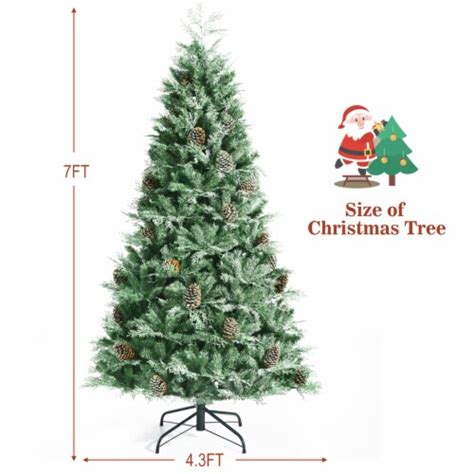 Costway 7ft Snow Flocked Artificial Christmas Tree W 1139 Glitter Pe