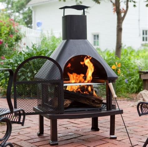 Outdoor Wood Burning Fireplace With Chimney Backyard Extra Large Fire