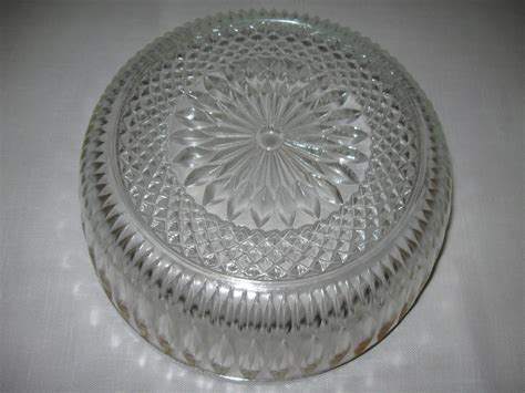 Lead Crystal Bowl With Silver Plate Rim Line Diamond Design F B Rogers