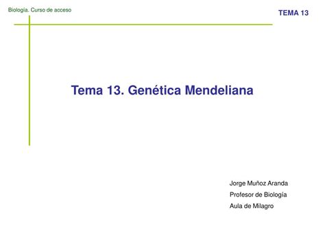 Ppt Tema 13 Genética Mendeliana Powerpoint Presentation Free
