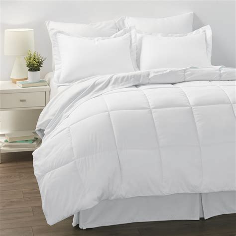 Noble Linens 8 Piece Bed In A Bag Bedding Set King White Walmart