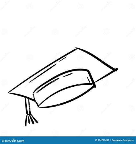 Graduation Cap Sketch Doodle Illustration School And Office Stock