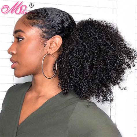 Buy Afro Kinky Curly Ponytail For Women Natural Black