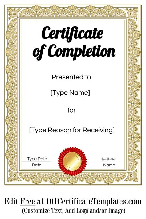 With numerous templates of certificates provided here, you don't have to waste time inventing a new one. Free Certificate of Completion | Customize Online then Print
