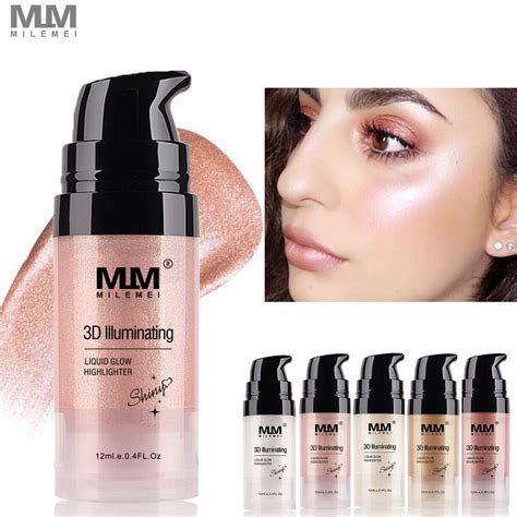 Milemei 12ml Highlighter Illuminator Contouring Makeup Face Brightener Concealer Liquid