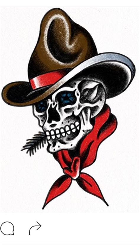 Traditional Cowboy Skull Cowboy Tattoos Traditional Tattoo Sleeve
