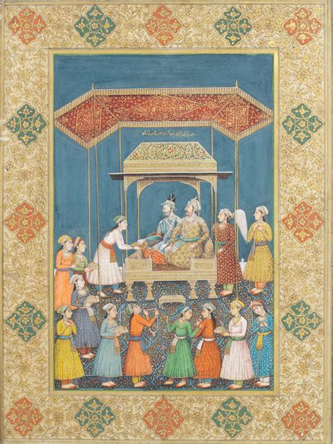 bonhams the mughal emperor muhammad shah enthroned with the persian nadir shah receiving