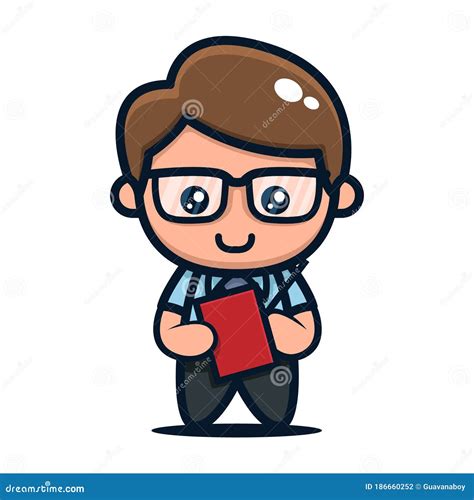 Cute Geek Nerd Guy Design Illustration Stock Illustration
