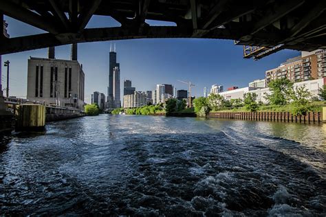 A Look At The Chicago Skyline From Under The Roosevelt Road Bridge