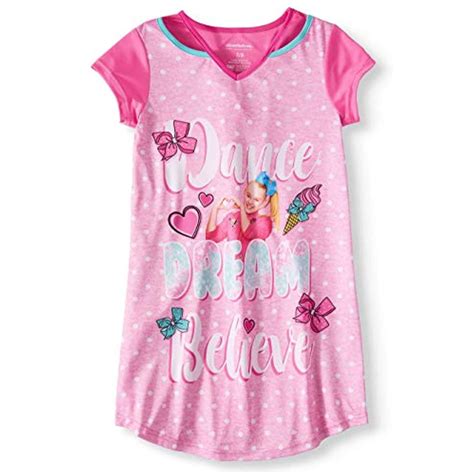 Girls Jojo Siwa Pajama Nightgown Little Girl And Big Girl