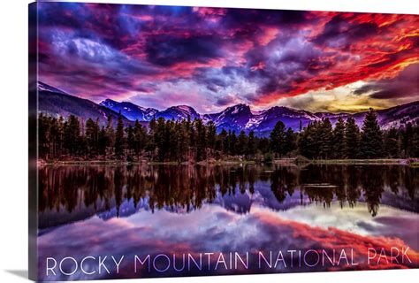 Rocky Mountain National Park Colorado Sunset And Sprague Lake Wall