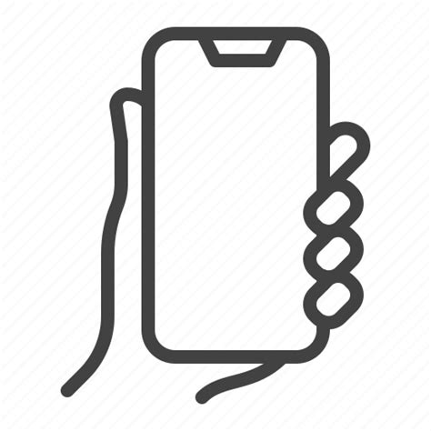 Hand Holding Mobile Phone Smartphone Icon