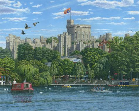 Windsor Castle From The River Thames Painting By Richard Harpum