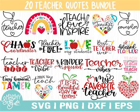 Teacher Svg Bundle Teacher Svg Teacher Appreciation Svg Funny Svg