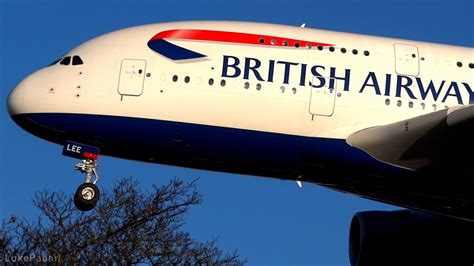 British Airways A380 Landing At Heathrow Youtube