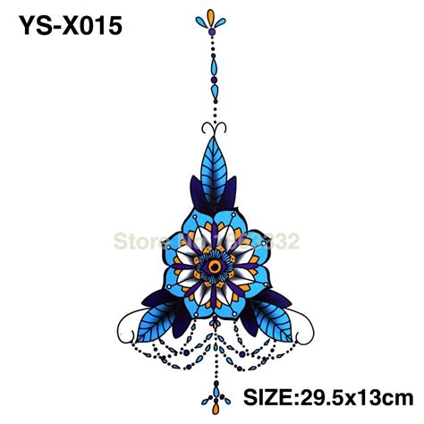 ys x015 3d diy chest flowers fall big tattoo stickers colorful hot flashes waterproof tatoo body