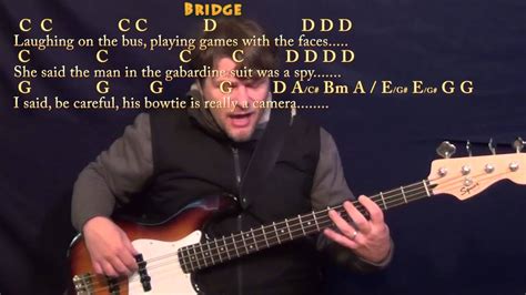 America Simon Garfunkel Bass Guitar Cover Lesson In D With Chords Lyrics Youtube