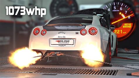 1073hp 8000rpm Nissan Gt R By Vama Spitting Flames On Dyno Boost