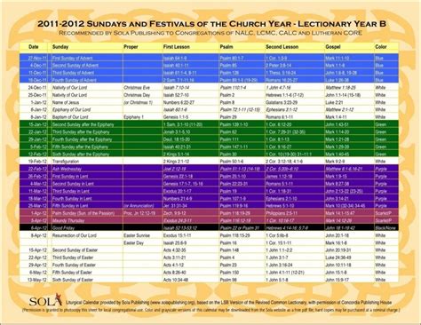 Daily office readings from the book of common prayer; Printable Ame Liturgical Color Calendar 2020 - Calendar ...
