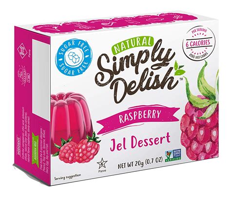 Simply Delish Natural Raspberry Jel Dessert Sugar Free Non Gmo