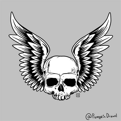 Skull And Wings Tattoo Design Drawings Skull Stencil Photo And Video