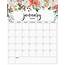 Floral January 2021 Calendar Templates  Printable 2020 Calendars