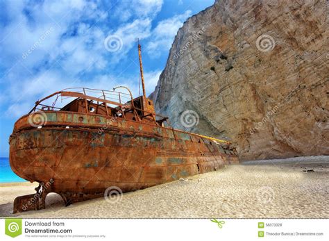 Shipwreck On The Navagio Beach Zakynthos Island