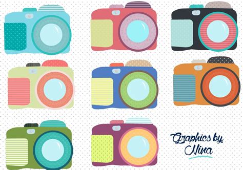 Cute Colorful Cameras Clipart Illustrations Creative Market