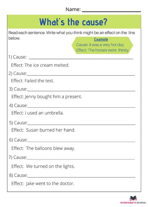 Recognizing Cause And Effect Worksheets Worksheets For Kindergarten