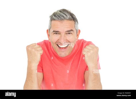 Excited Man Showing His Happiness Stock Photo Alamy