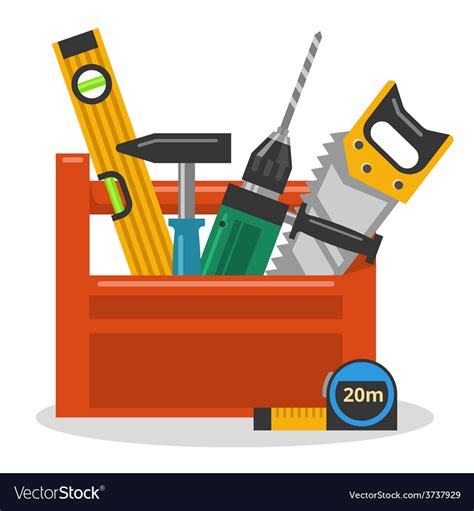 Tools In Toolbox Royalty Free Vector Image Vectorstock