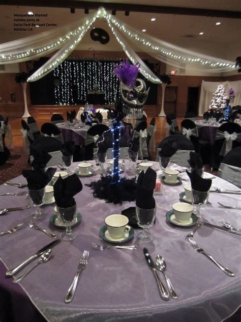 Purple Silver And Black Masquerade Themed Holiday Party At Swiss Park